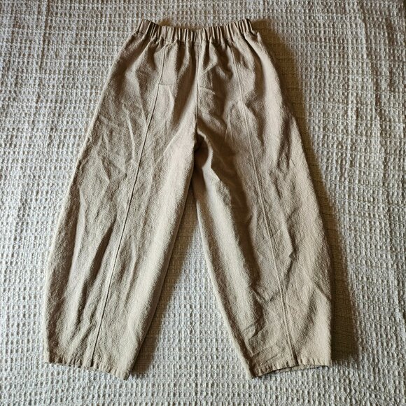 Women's Casual Cotton Linen Baggy Pants with Elastic Waist Relax Fit Lantern - Picture 3 of 4